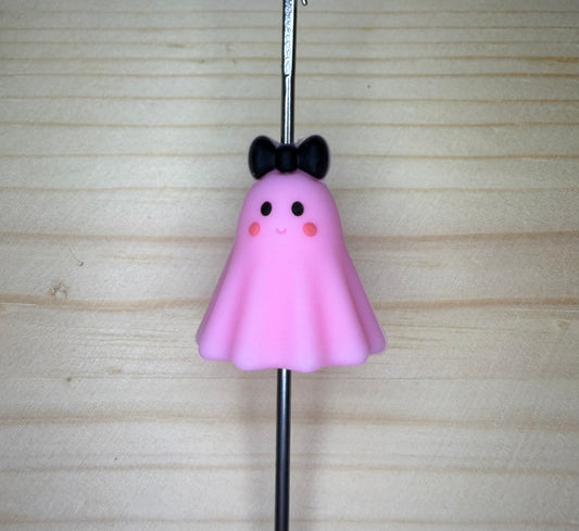 Focal Bead - Pink Ghost W Bow