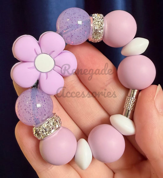 Silicone Charm - Purple Daisy