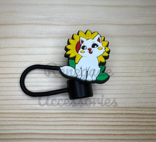 Straw Topper - Cat Flower