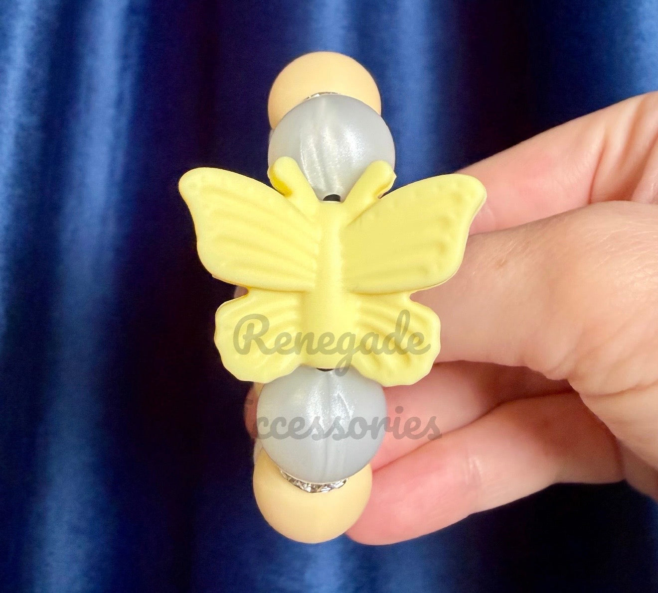 Silicone Charm - Yellow Butterfly - Keepsake/Butter/Berries And Cream