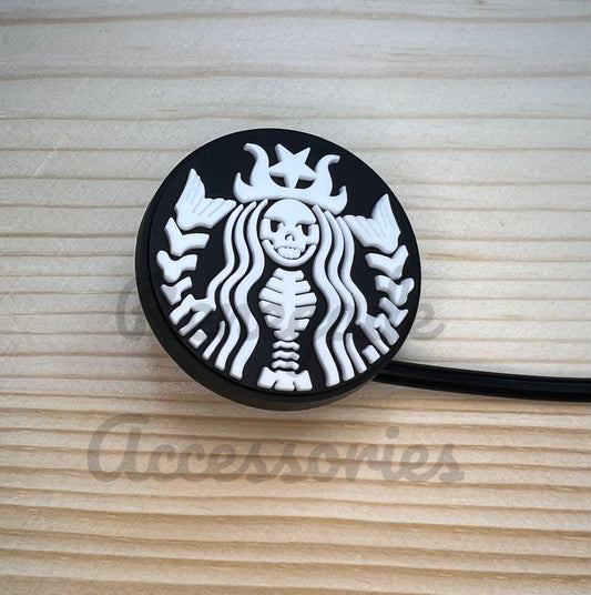Straw Topper - Coffee Mermaid Skeleton