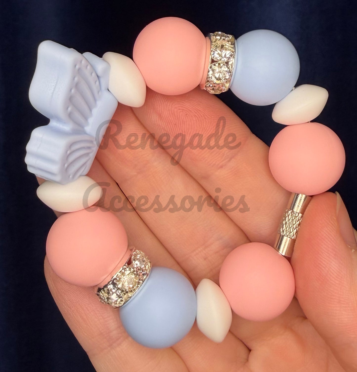 Silicone Charm - Lavender Dreams Blue Butterfly