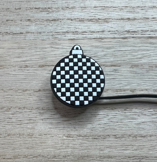 Straw Topper - Checkered Ornament