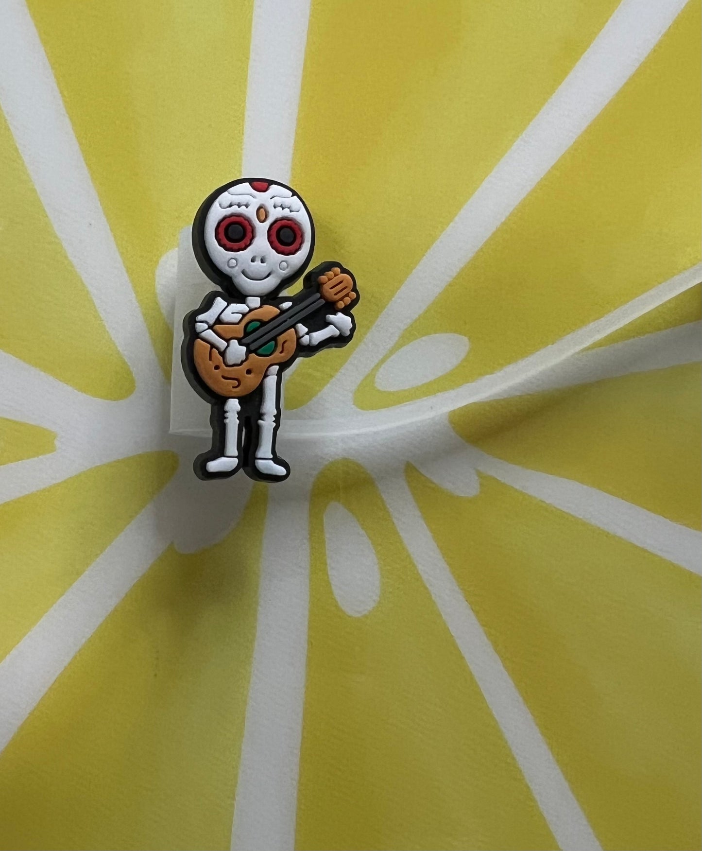 8MM Straw Topper - Skeleton Guitar - Character