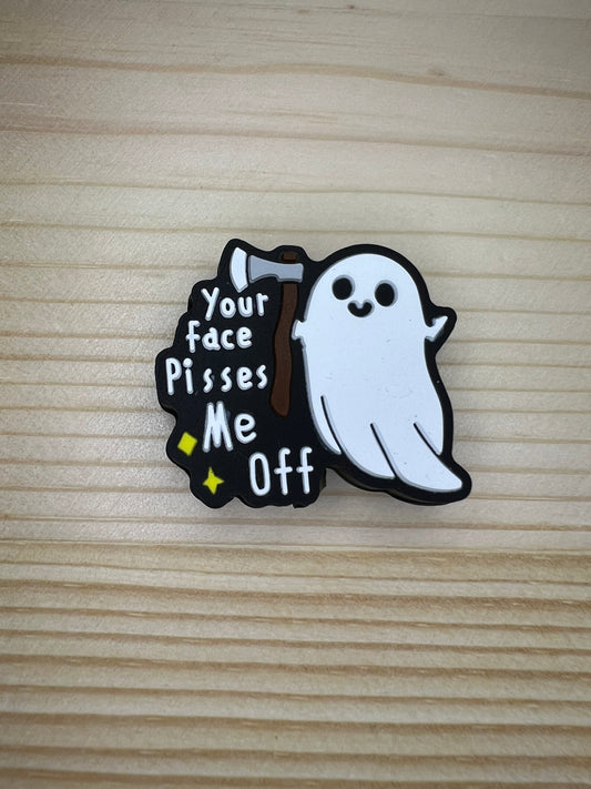 Focal Bead - Your Faces P*sees Me Off Ghost