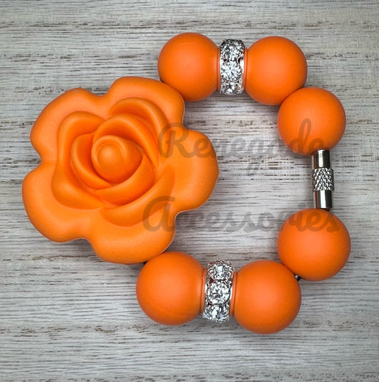 Silicone Charm - Tangerine Rose