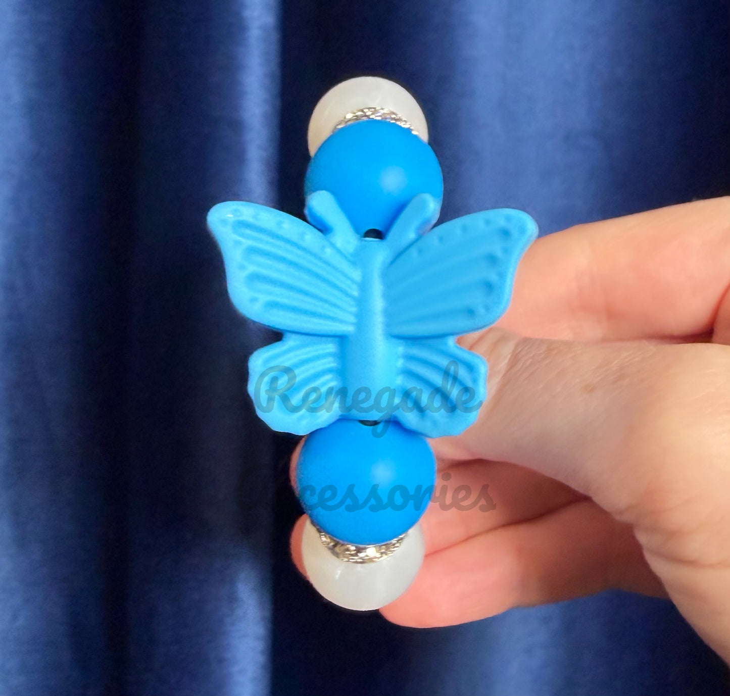 Silicone Charm - Blue Butterfly