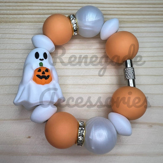 Silicone Charm - Ghost Pumpkin