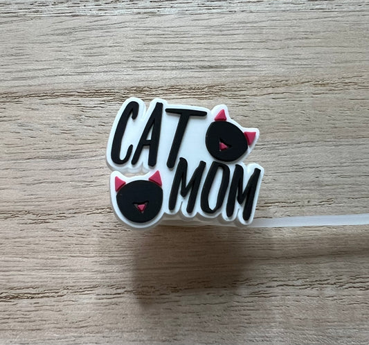 Straw Topper - Cat Mom