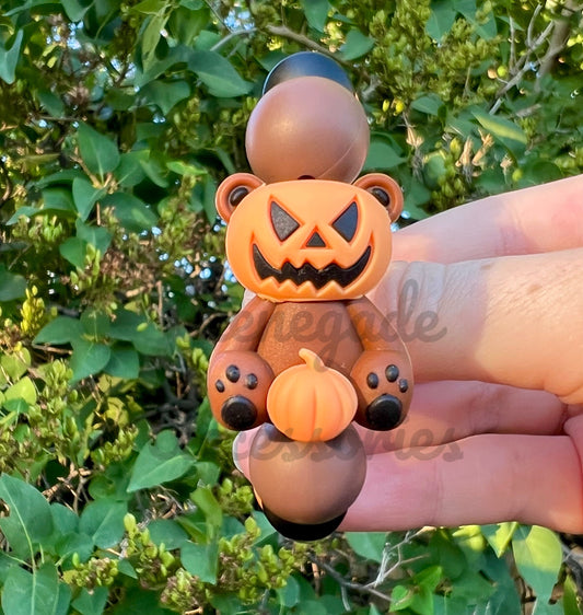 Silicone Charm - Pumpkin Bear
