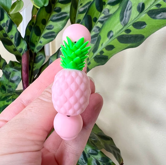 Silicone Charm - Pink Pineapple