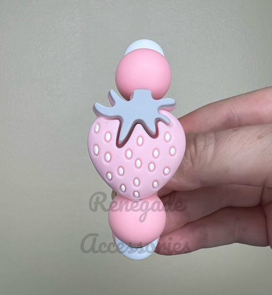 Silicone Charm - Pink Strawberry