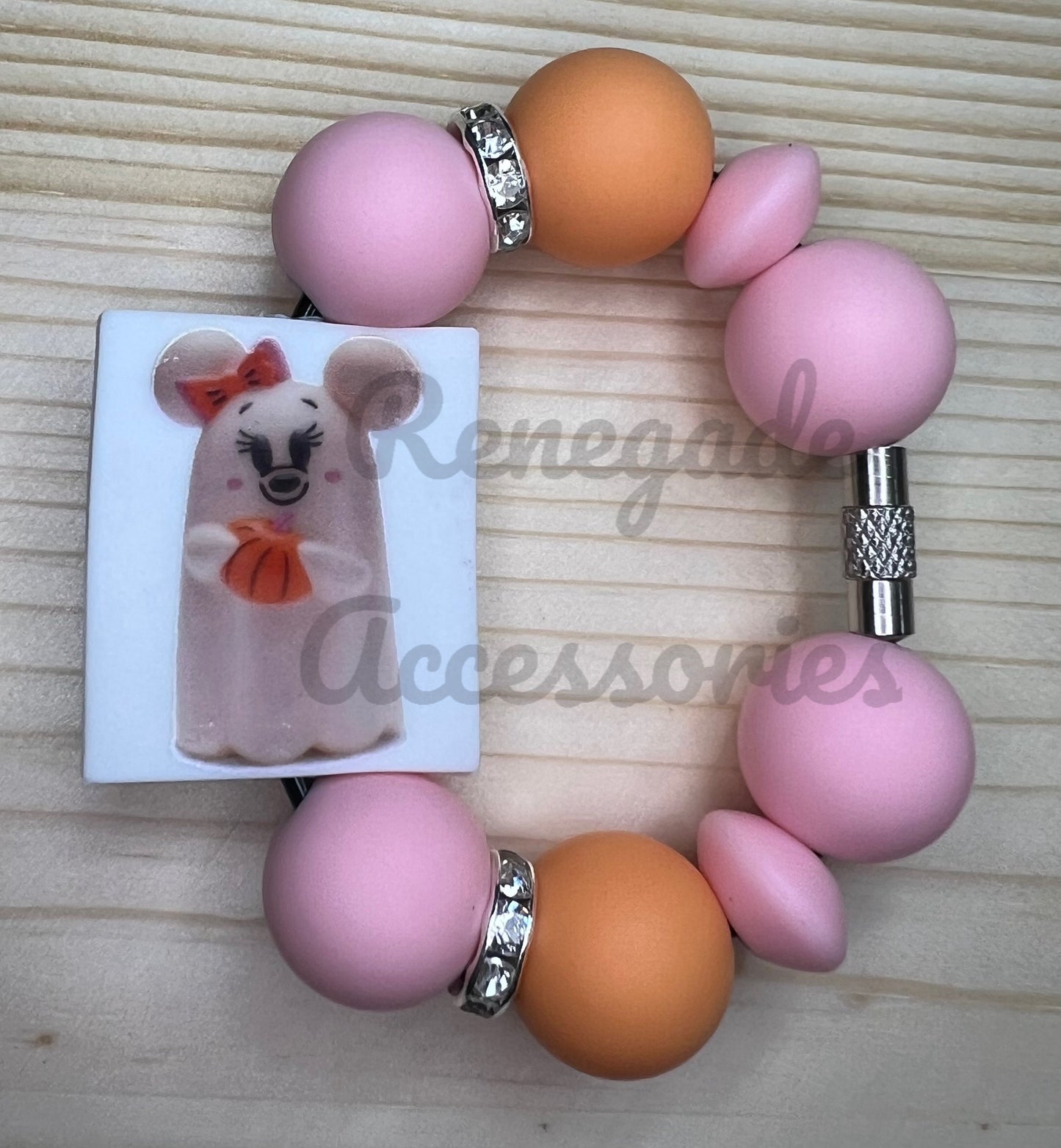 Silicone Charm - Mouse Ears Ghost