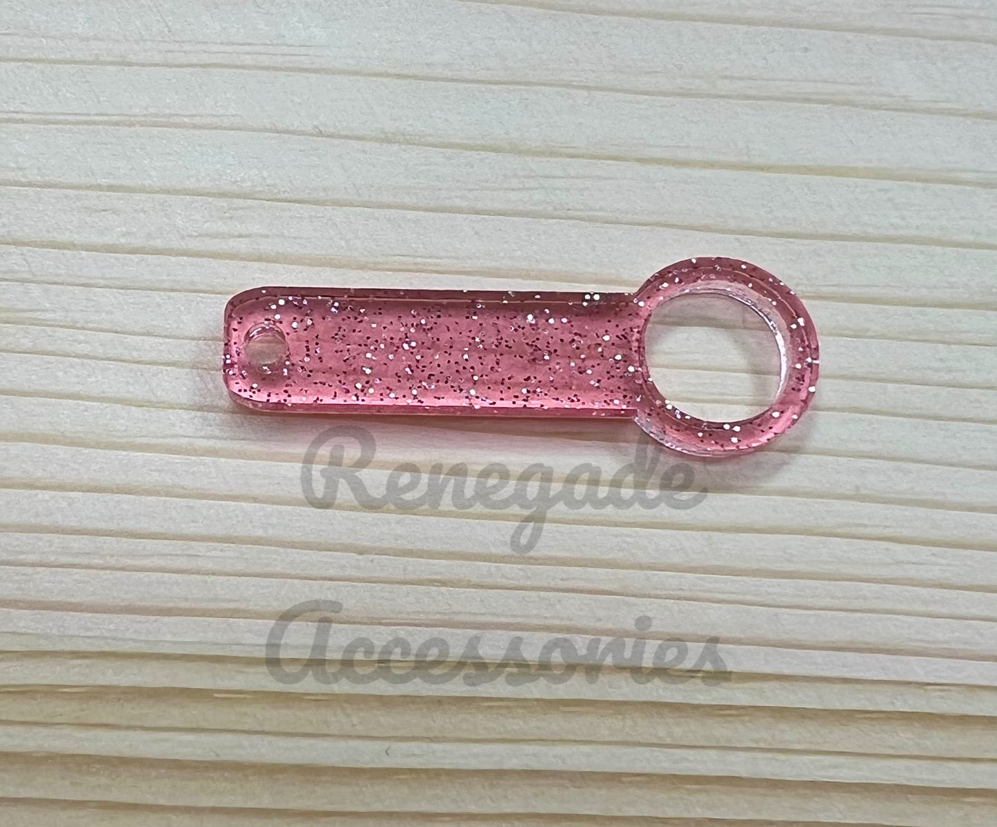 Straw Charm Attachment - Pink Glitter
