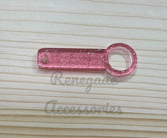 Straw Charm Attachment - Pink Glitter