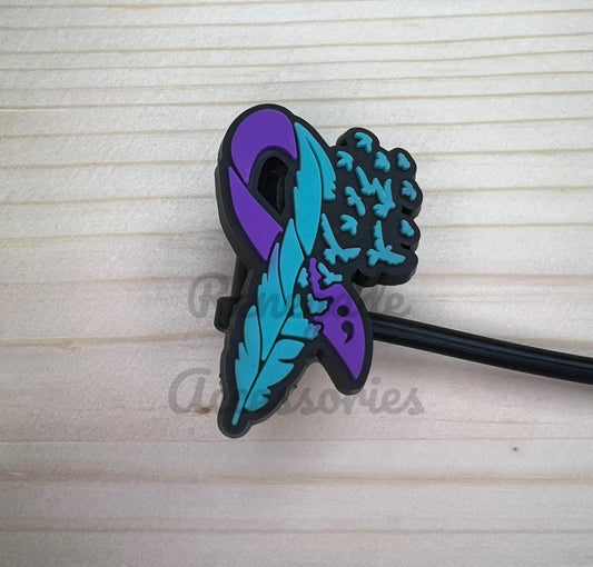 Straw Topper - Awarness Ribbon