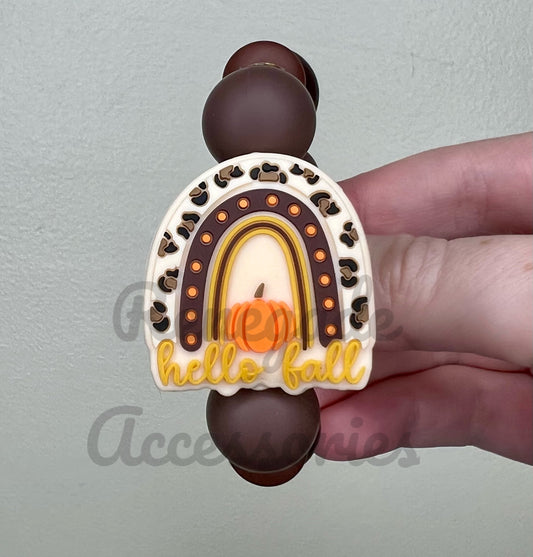 Silicone Charm - Hello Fall - Autumn Checkers/Caramel