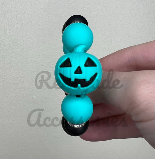 Silicone Charm - Turquoise Pumpkin