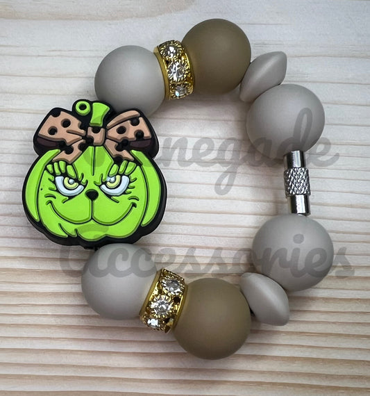Silicone Charm - Christmas Green Guy Pumpkin