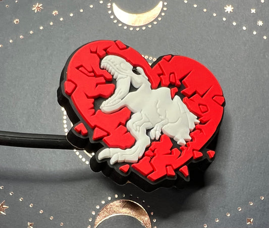 8MM Straw Topper - Dinosaur Heartbreaker