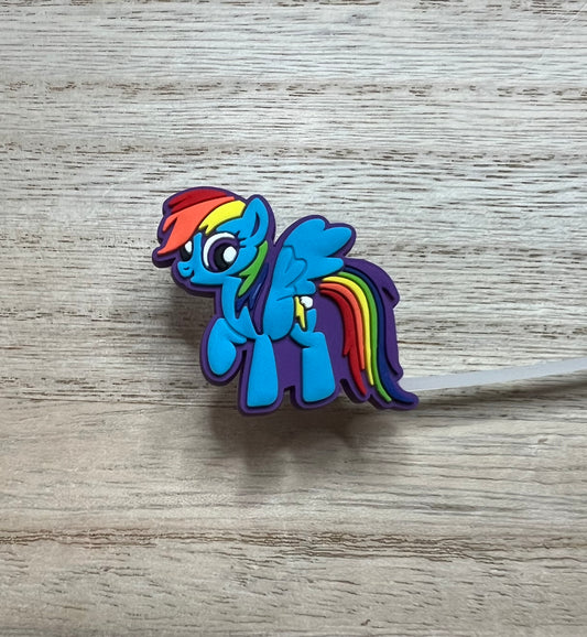 Straw Topper - Rainbow Character Pony