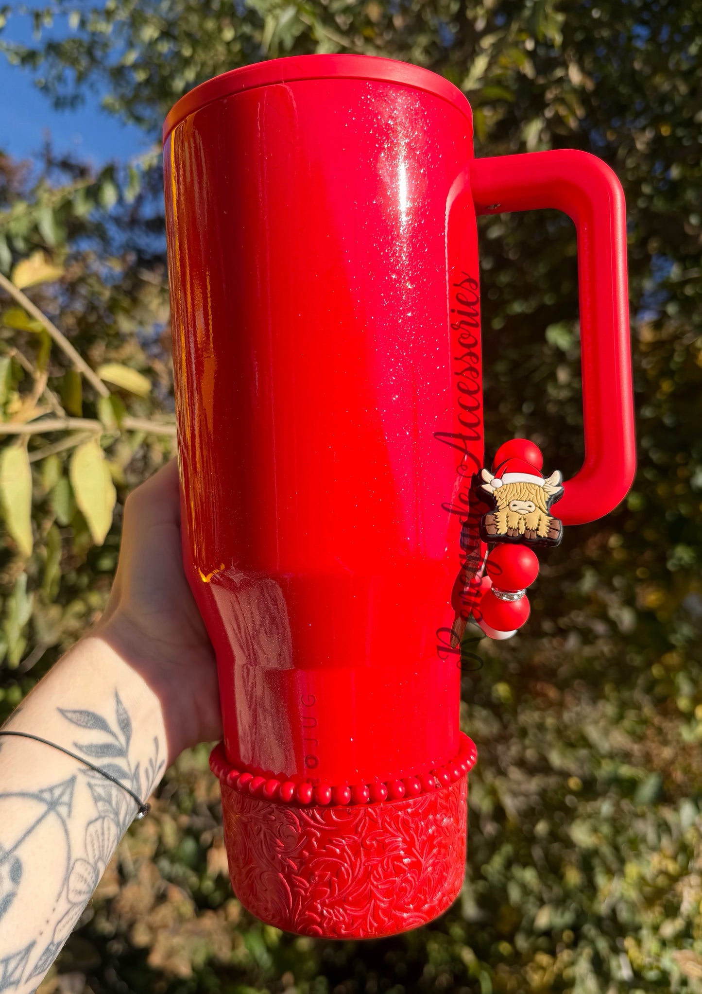 Silicone Charm - Highland Cow - Cowboy Christmas/Holly