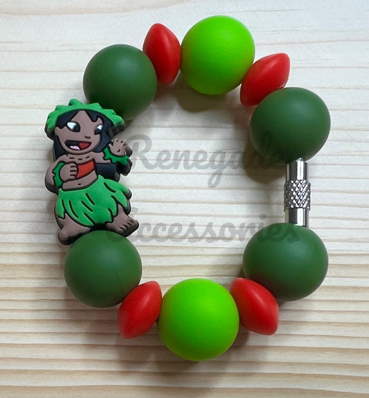 Silicone Charm - Lilo Hula - Blue Alien