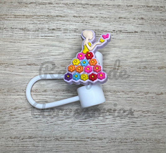 Straw Topper - Mothers Day Butterfly / Flowers