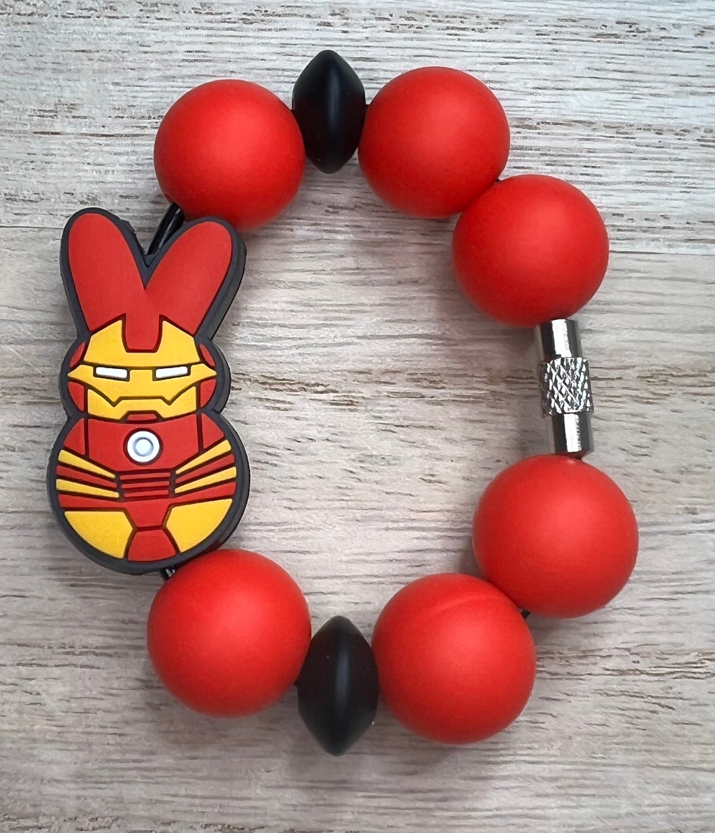 Silicone Charm - Superhero Character Peep Bunny