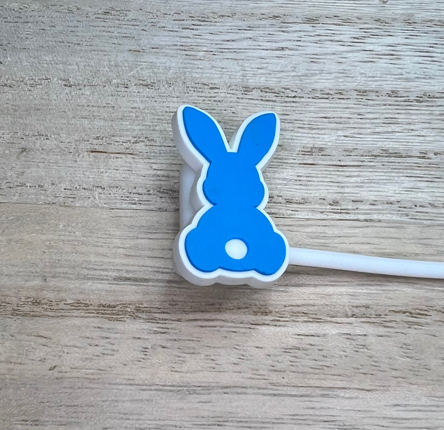 Straw Topper - Blue Bunny