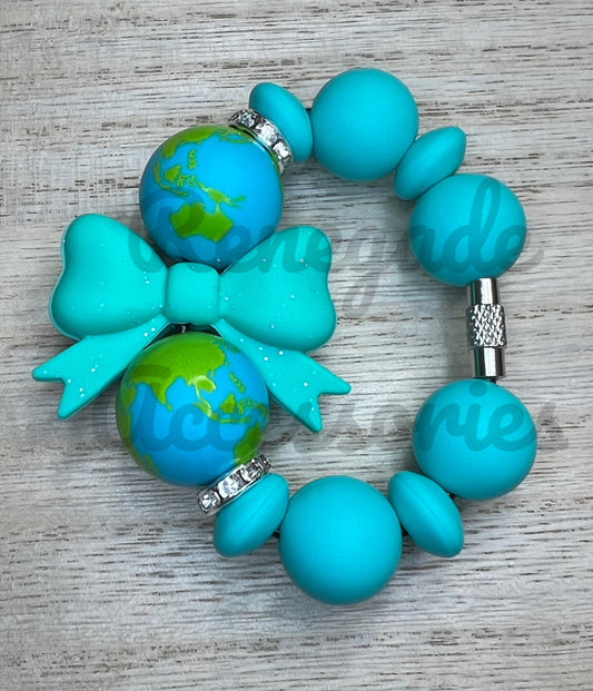 Silicone Charm - Earth Day Bow