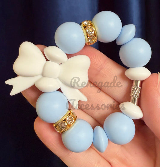 Silicone Charm - White Bow - Cherish