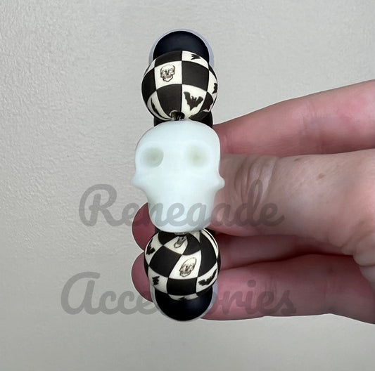 Silicone Charm - Glow In The Dark Skull