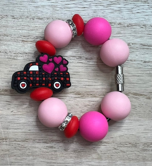 Silicone Charm - Pink Heart Truck