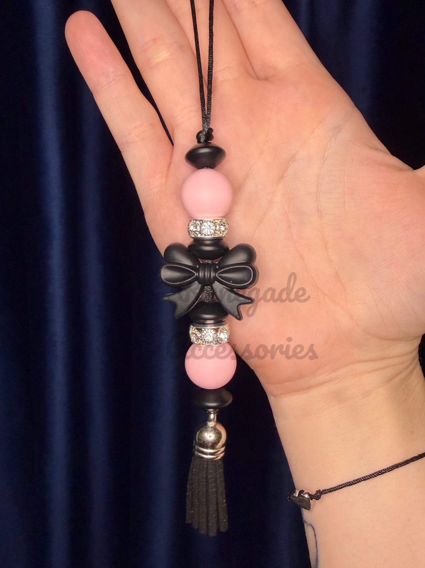 Silicone Charm - Enchanted Charms - Small Black Bow/Midnight Floral 🖤32 Oz Sport🖤