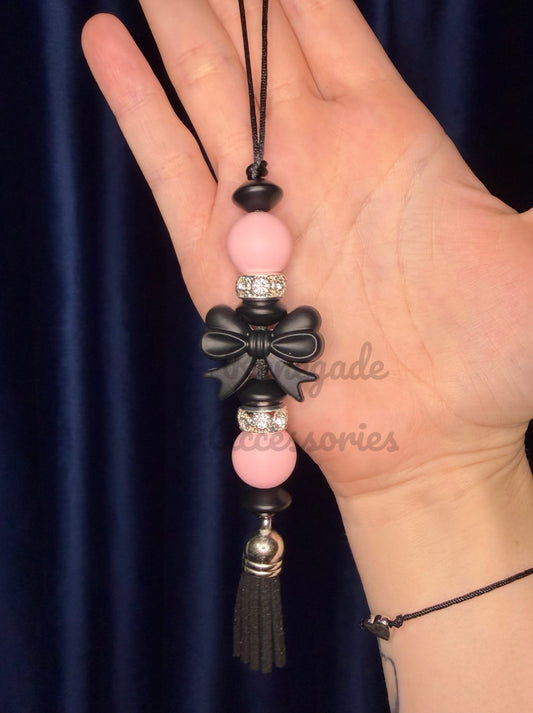 Silicone Charm - Enchanted Charms - Small Black Bow/Midnight Floral 🖤32 Oz Sport🖤
