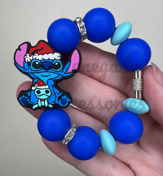 Silicone Charm - Blue Alien Christmas