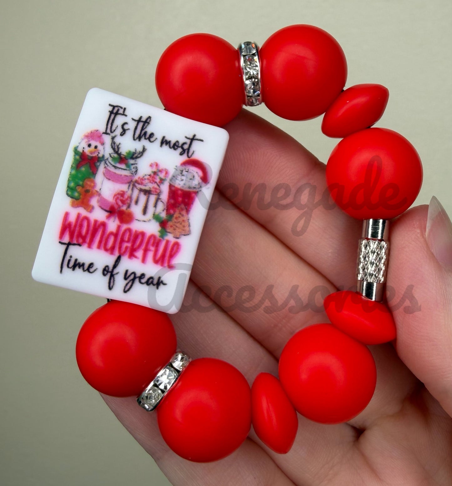 Silicone Charm - Most Wonderful Time Of The Year - Holly