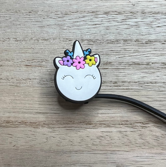 Straw Topper - Unicorn - Flower Crown
