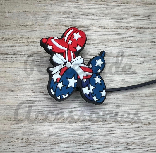 Straw Topper - Patriotic Balloon Dog