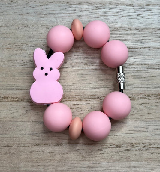 Silicone Charm - Pink Peep Bunny