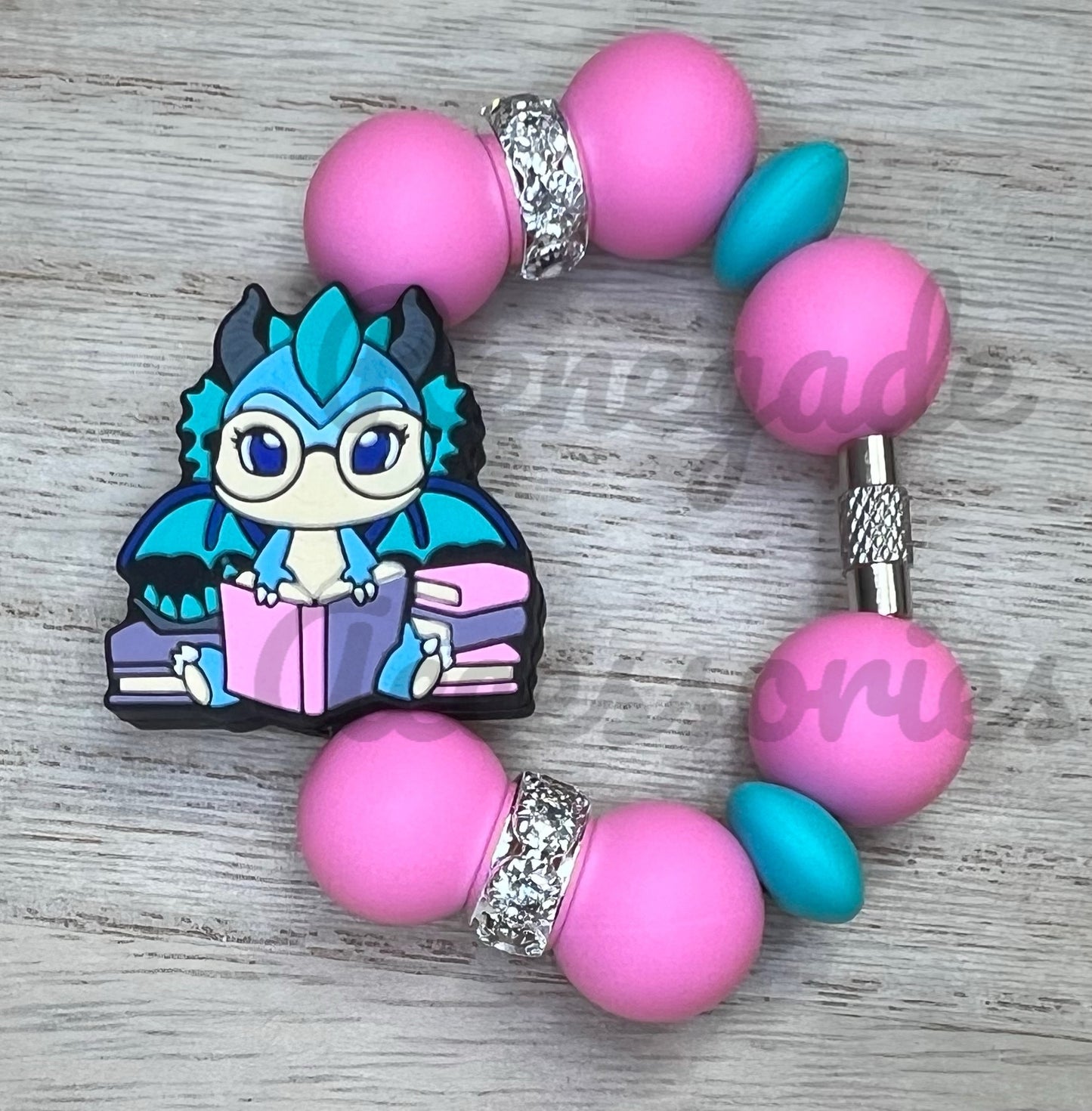 Silicone Charm - Book Dragon