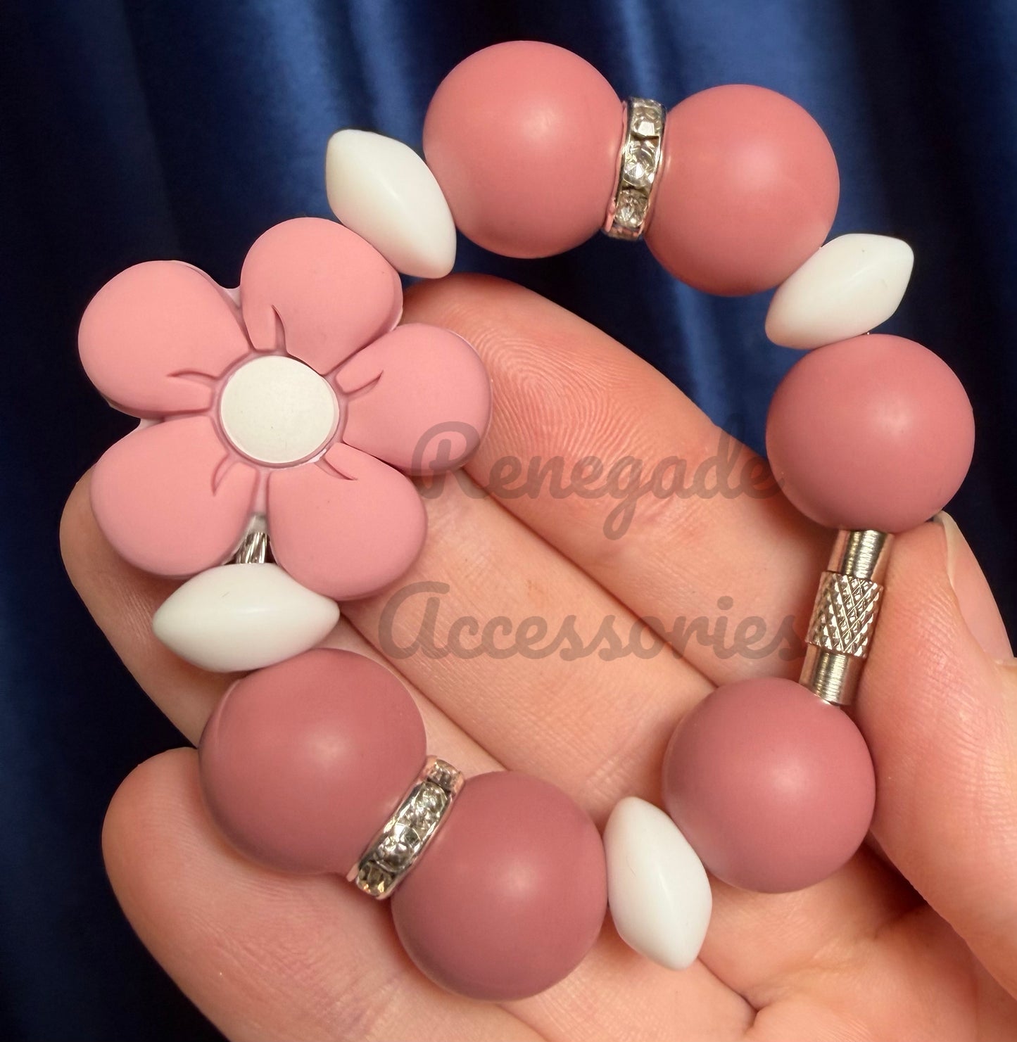 Silicone Charm - Mauve Daisy Flower