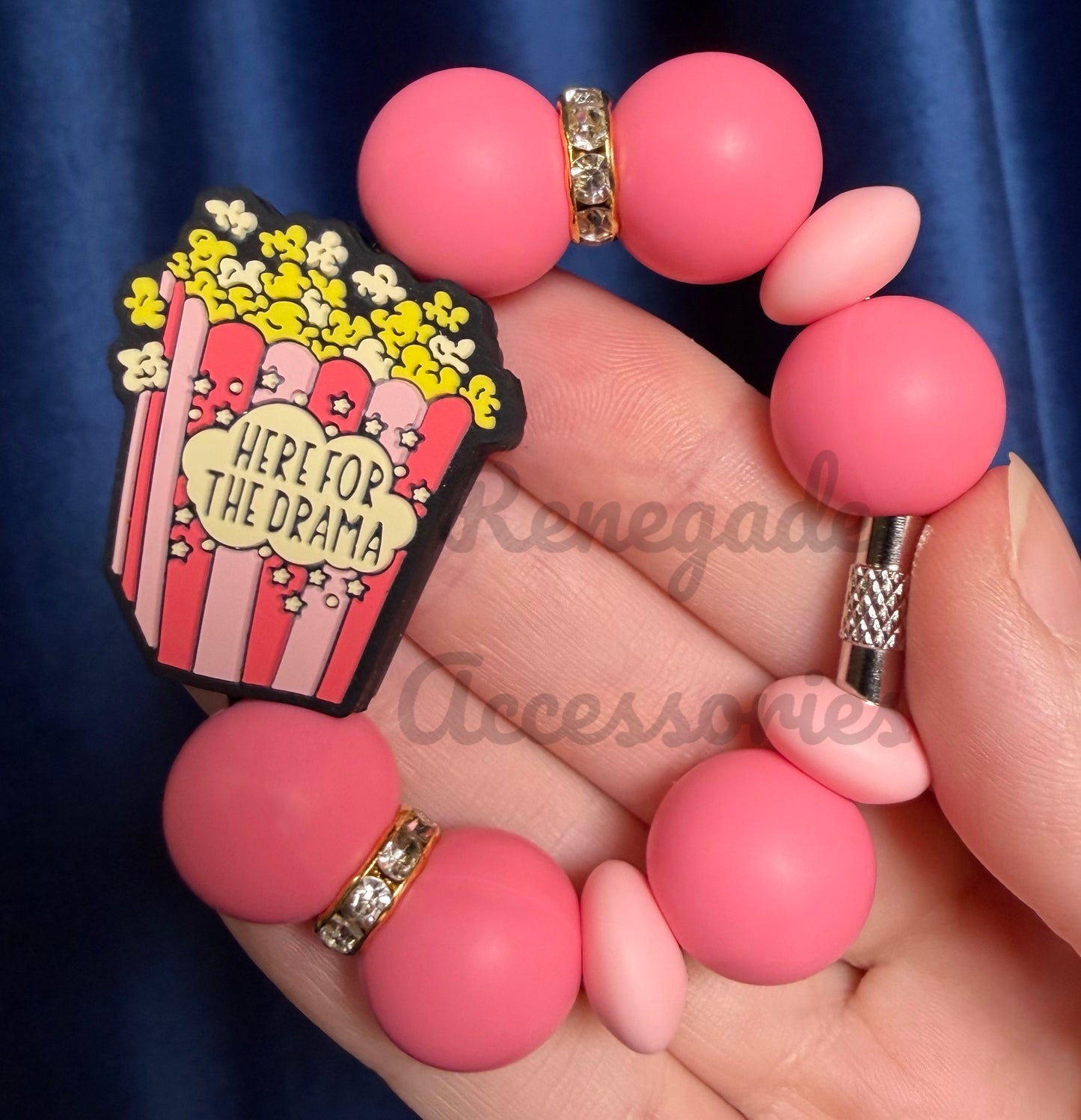 Silicone Charm - Here For The Drama Popcorn
