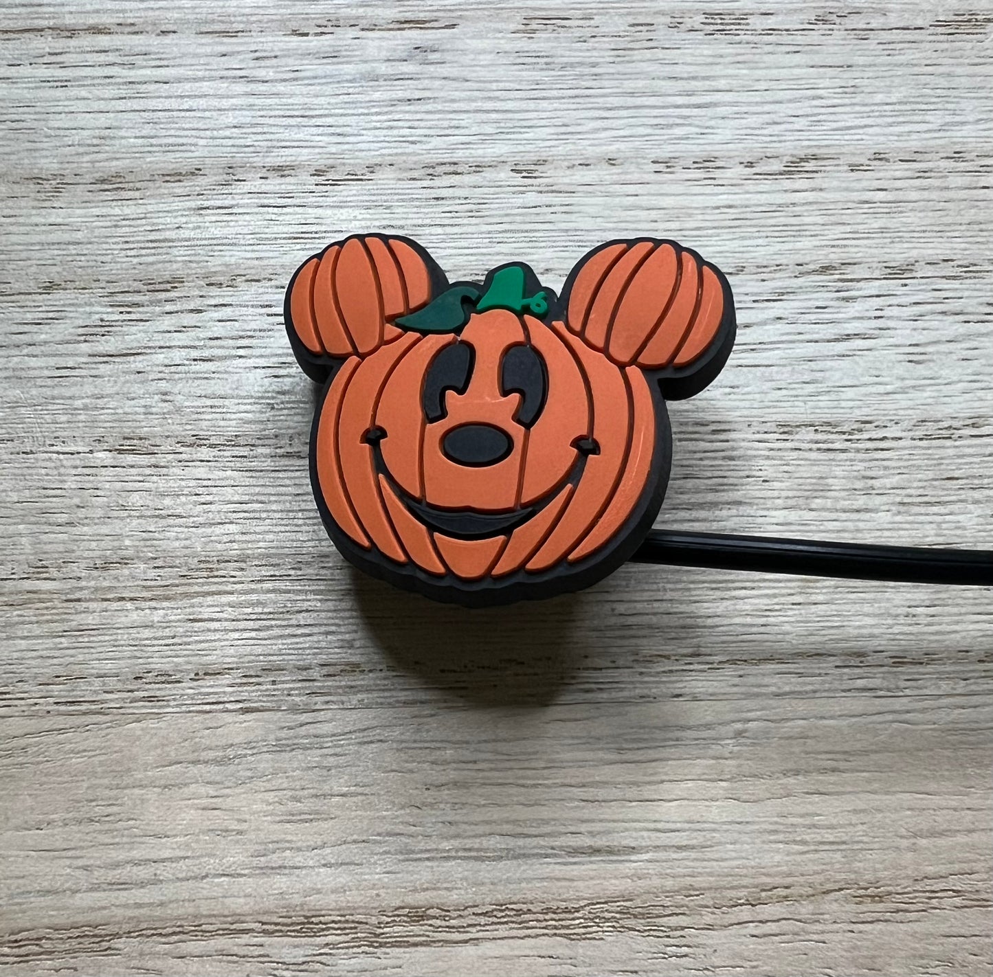 Straw Topper - Mouse Ears Pumpkin