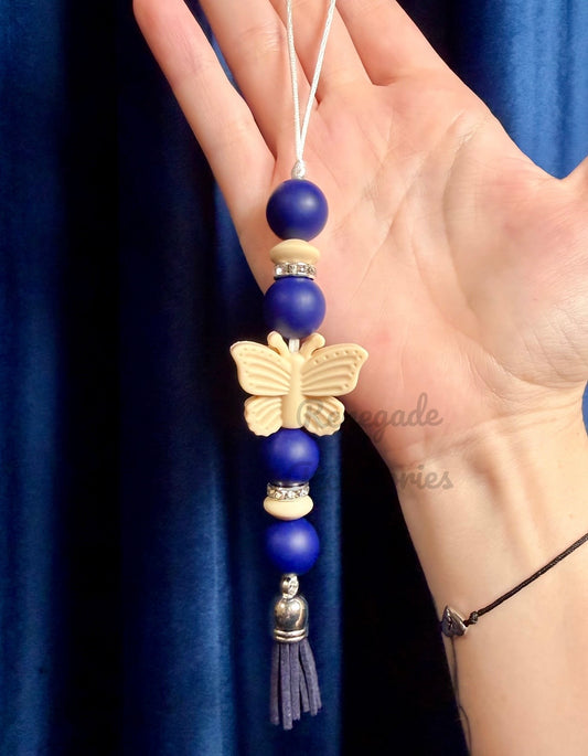 Silicone Charm - Enchanted Charms - Cream Butterfly - Freshly Picked/Blueberry 🖤40 Oz Sport🖤 (Longer Version*Pictured!)