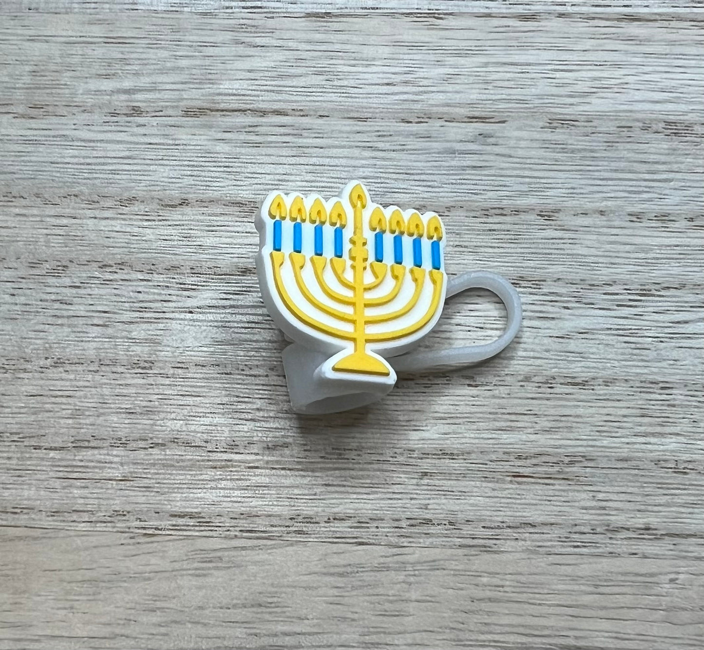 Straw Topper - Menorah Hanukkah