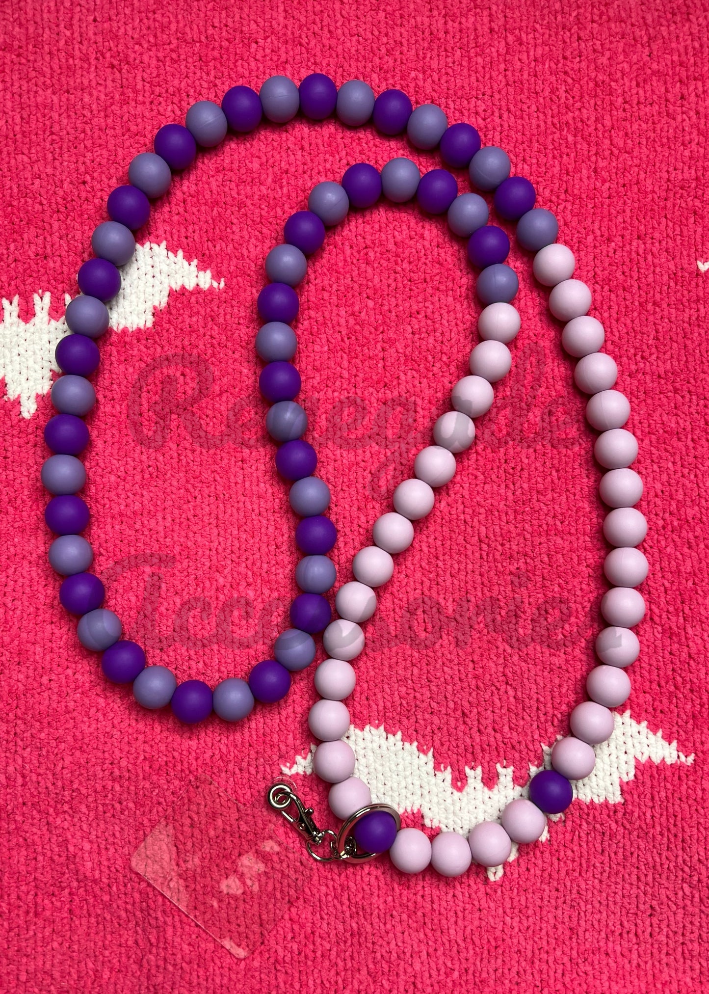 Crossbody Silicone Beaded Phone Lanyard - Purple