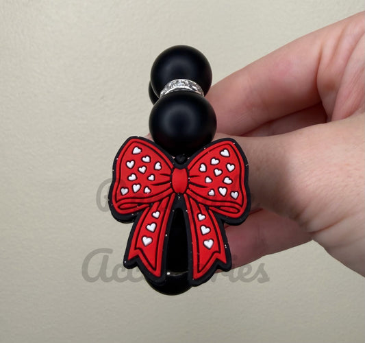 Silicone Charm - Red Bow