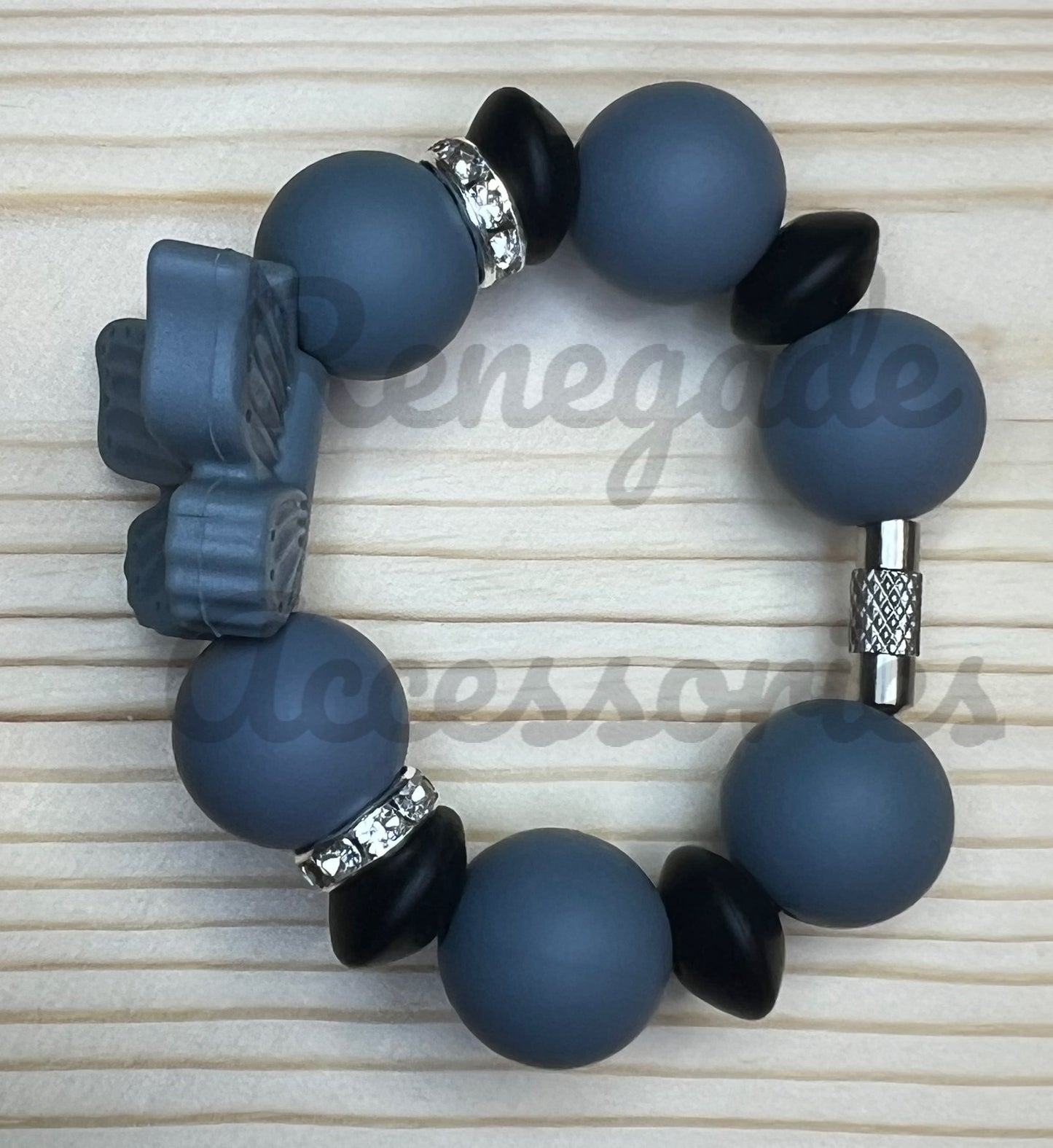 Silicone Charm - Grey Butterfly
